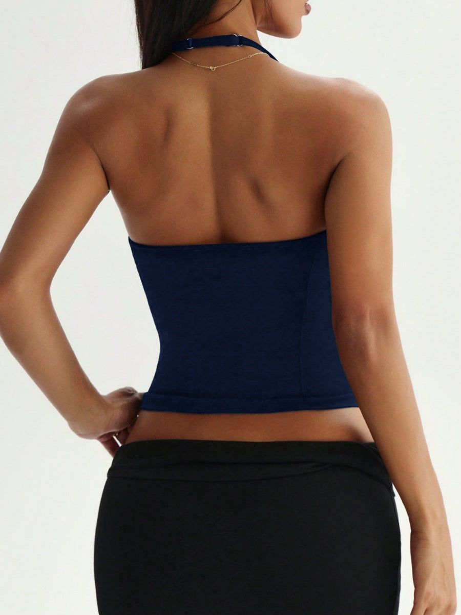 Spicy And Versatile Halter Neck Suspender Top