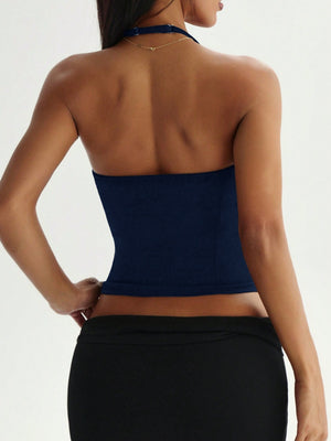 Spicy And Versatile Halter Neck Suspender Top