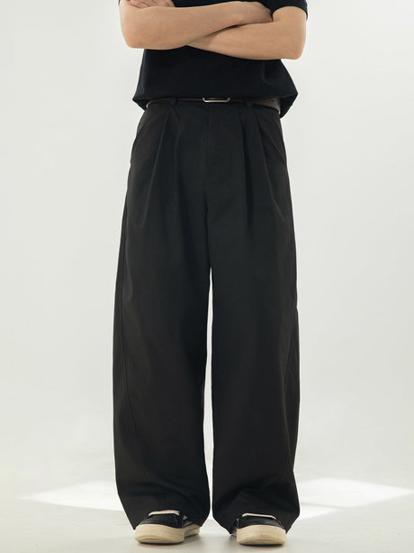 Segmentation Gathering Loose-fit Straight-fit Pants