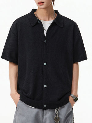 Texture Solid Color Simple Shirts