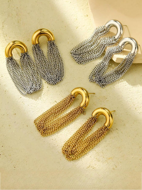 Hoop tassel earrings