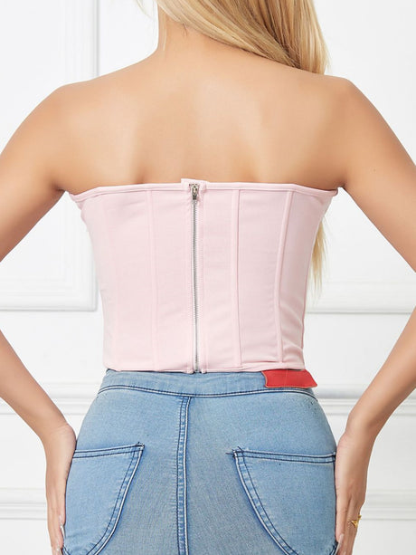 Heart-shaped Cutout Waist Trainer Strapless Vest