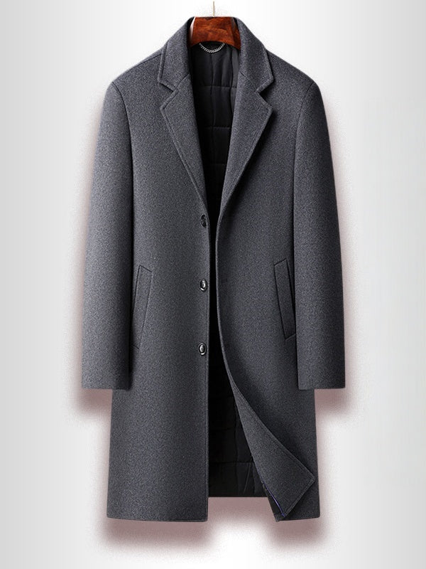 Long Suit Collar Wool Coat Cotton