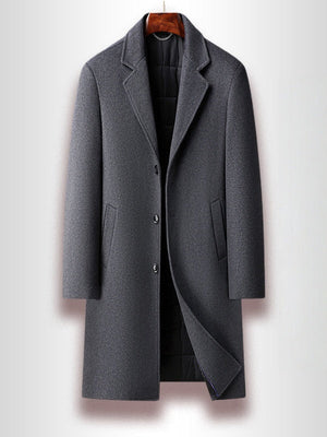 Long Suit Collar Wool Coat Cotton