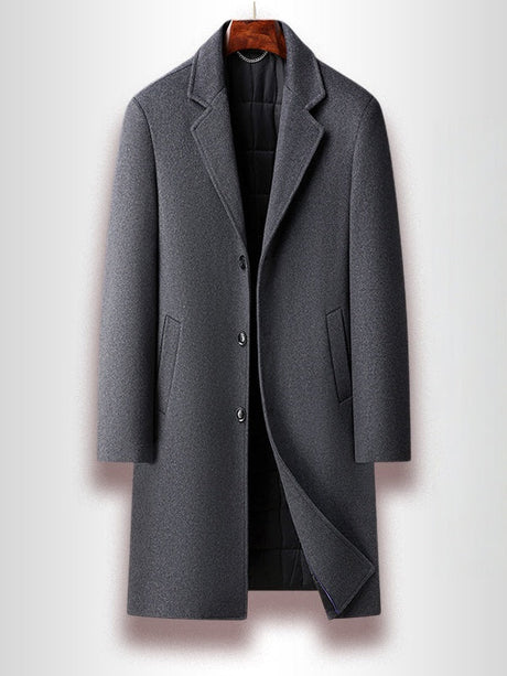 Long Suit Collar Wool Coat Cotton