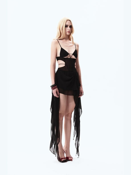 Triangular Deconstructed Ribbon Skirt Dress