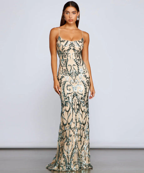Liber Autumn women's sequins Backless suspender long dress
