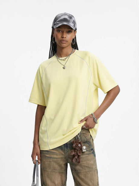 Color-blocked Sports Stretch T-shirts