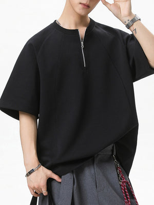 Half Zipper Stereo T-shirts