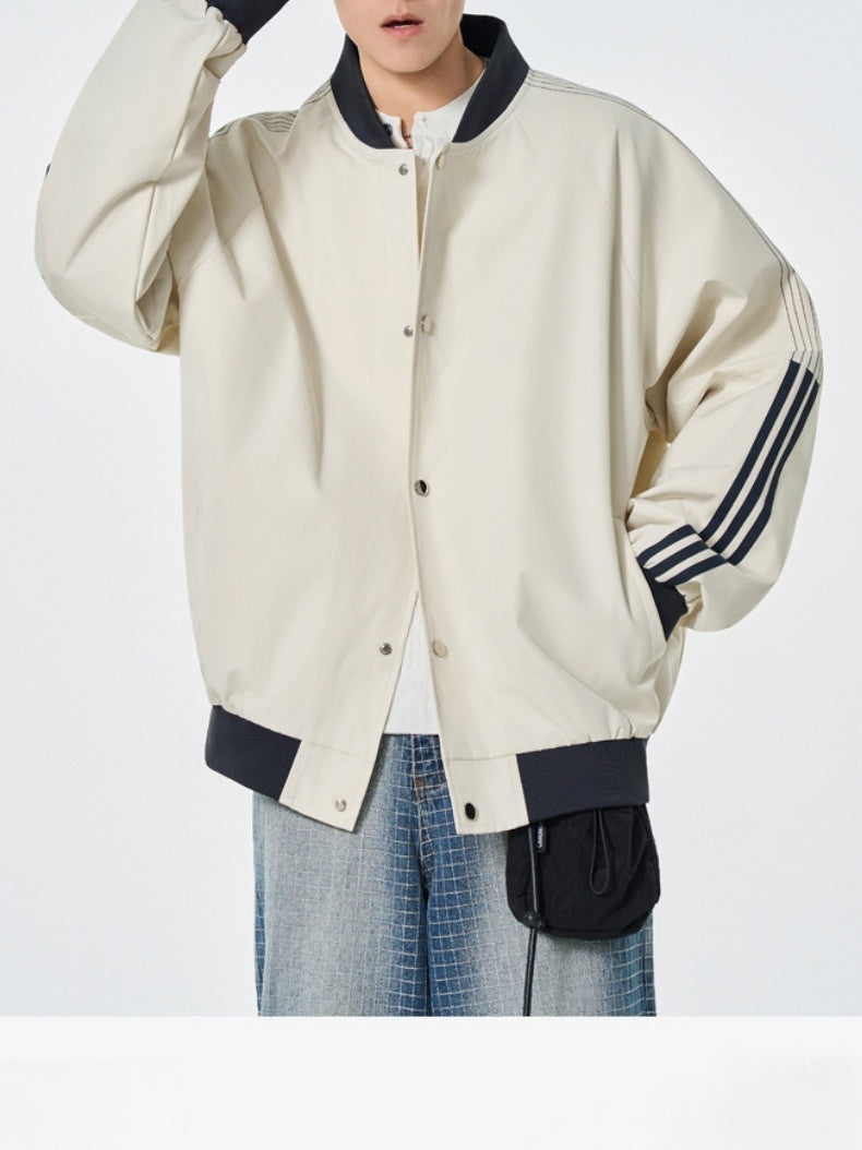 Color Matching Stripes Pilot Jackets