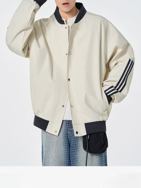 Color Matching Stripes Pilot Jackets