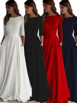 Simplicity Long Sleeve Parties Maxi Dresses