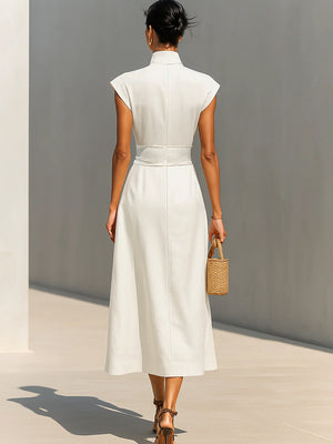 High Neck, Loose Fit, Sleeveless Maxi Dresses