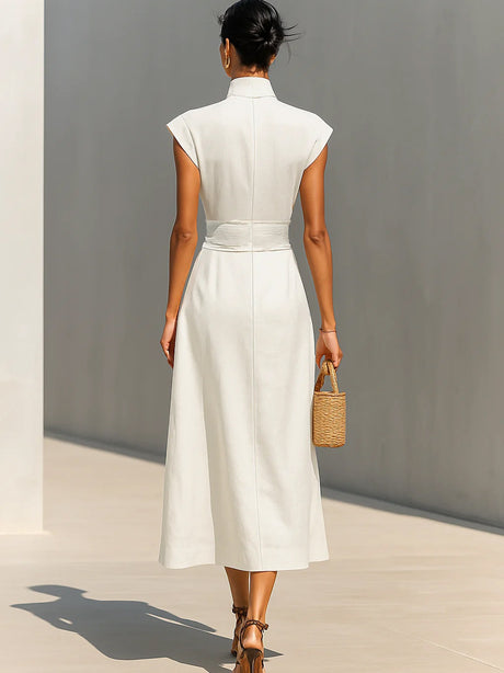 High Neck, Loose Fit, Sleeveless Maxi Dresses