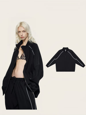 Reflective Stripes Cardigan Sweatshirts&Hoodies Tracksuit