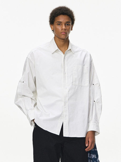 Liber Autumn Neutral wear Pocket decoration Solid Color Shirts
