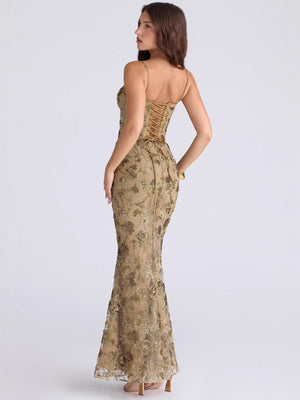 Low-cut Sleeveless Sexy Backless Tie-up Long Dress