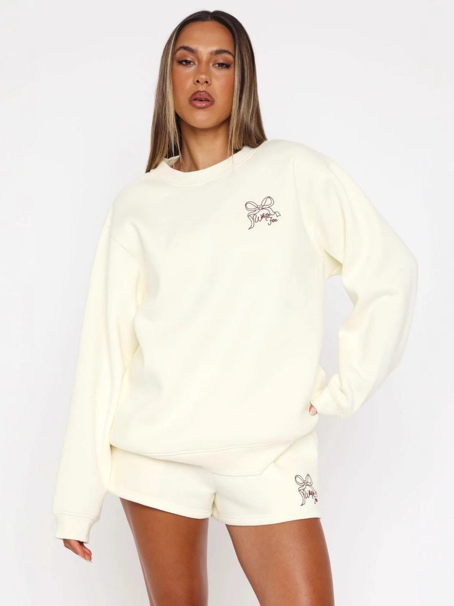 Valentine's Day Elements Long-sleeved Bow Print Sweatshirts