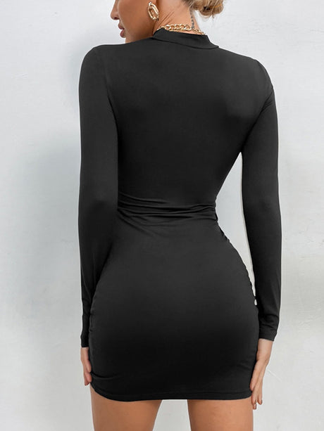 Hip-hugging Pleated Drawstring Mini&Short Dresses