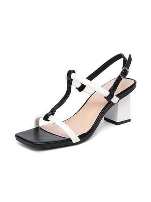 Color-blocked Women's High-heeled Sandals