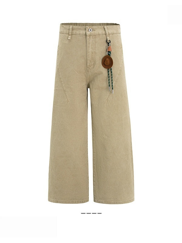 Deconstruction Design Straight With Ornament Pants