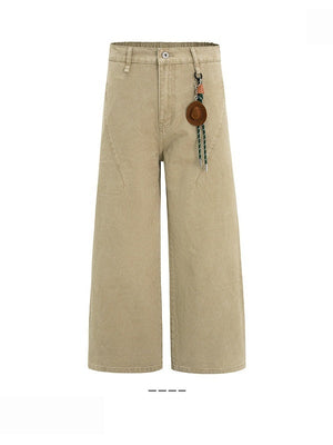 Deconstruction Design Straight With Ornament Pants