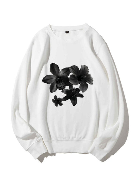 Flower Head Printed Sweatshirt