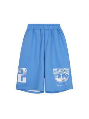 Number Letter Printed Shorts