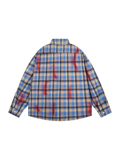 Liber Autumn Neutral wear Pocket decoration Plaid Shirts