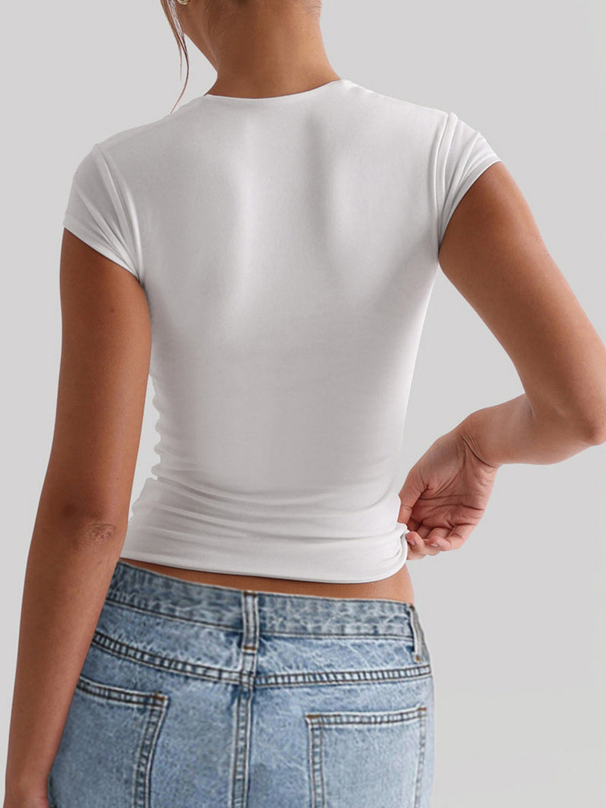 Square Collar Tight-fitting Shorts Exercise And Fitness Yoga Short-sleeved T-shirt