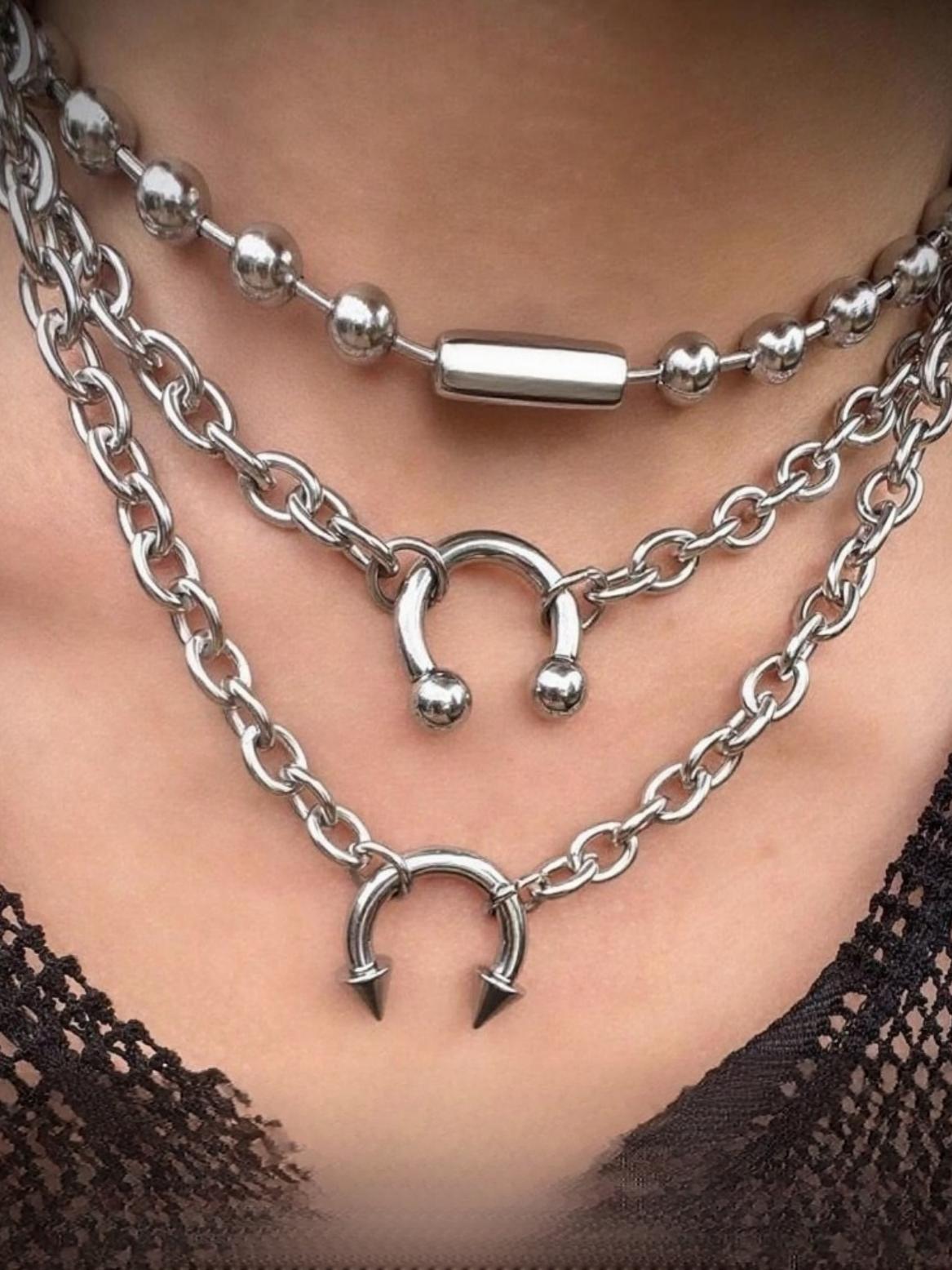 Hip-hop Punk Style Multi-layered Pendant Necklace