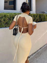 Backless Slit Maxi Dresses
