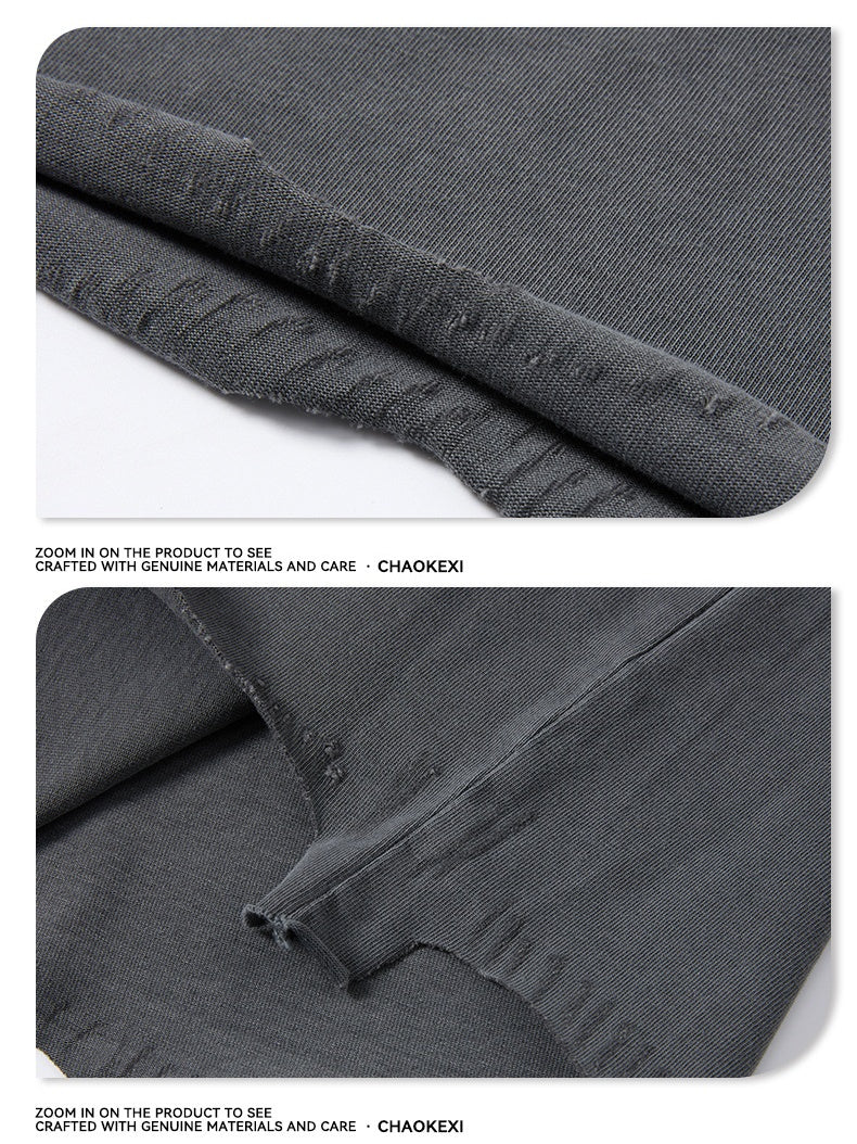 Retro Loose-fit Wear And Tear Boxy T-shirts