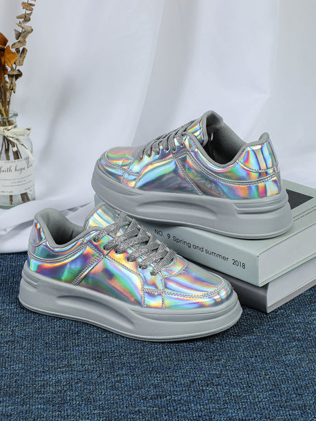 Bright Silver Women's Casual Sports Shoes