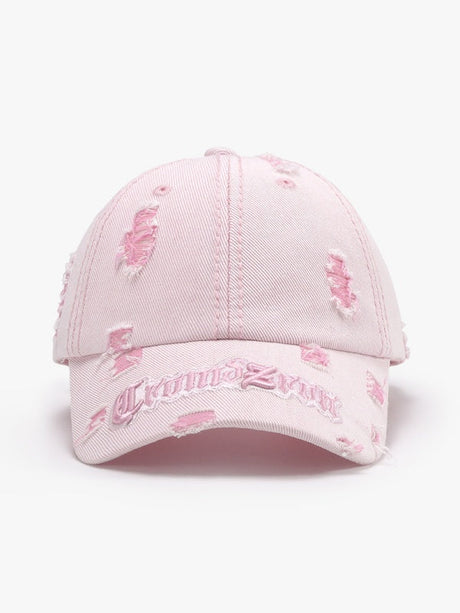 Color Matching Hole Letter Embroidery Large Head Circumference Curved Eaves Baseball Cap