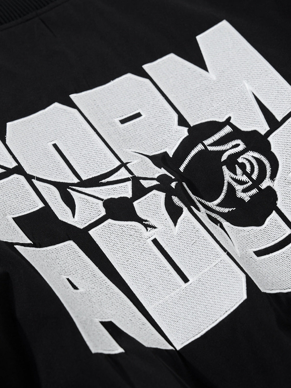 Retro Letter Print Loose Bomber Jacket