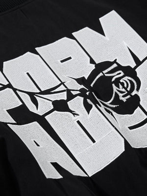 Retro Letter Print Loose Bomber Jacket