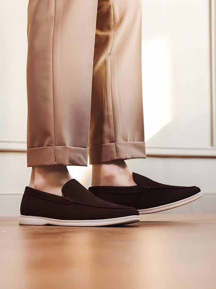 Solid Color Slip-on Loafers