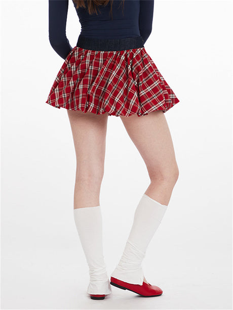 Liber Summer Women's Pleated Stripes/Plaid Skirts