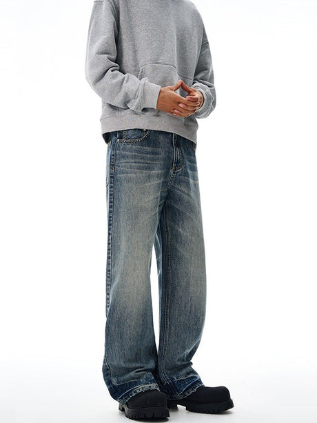 Liber Autumn Men's Pocket decoration Jeans