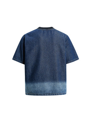 Star Embroidery Gradient Denim T-shirts
