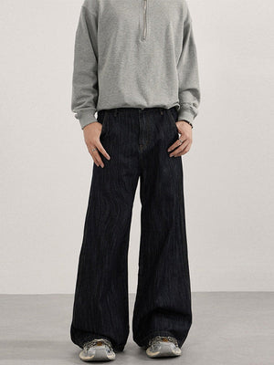 Retro Washing Bamboo Pattern Type A Cleanfit Drape Jeans