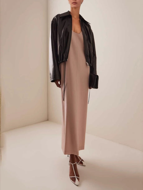 Liber Summer Women's Drawstring Solid Color Jackets
