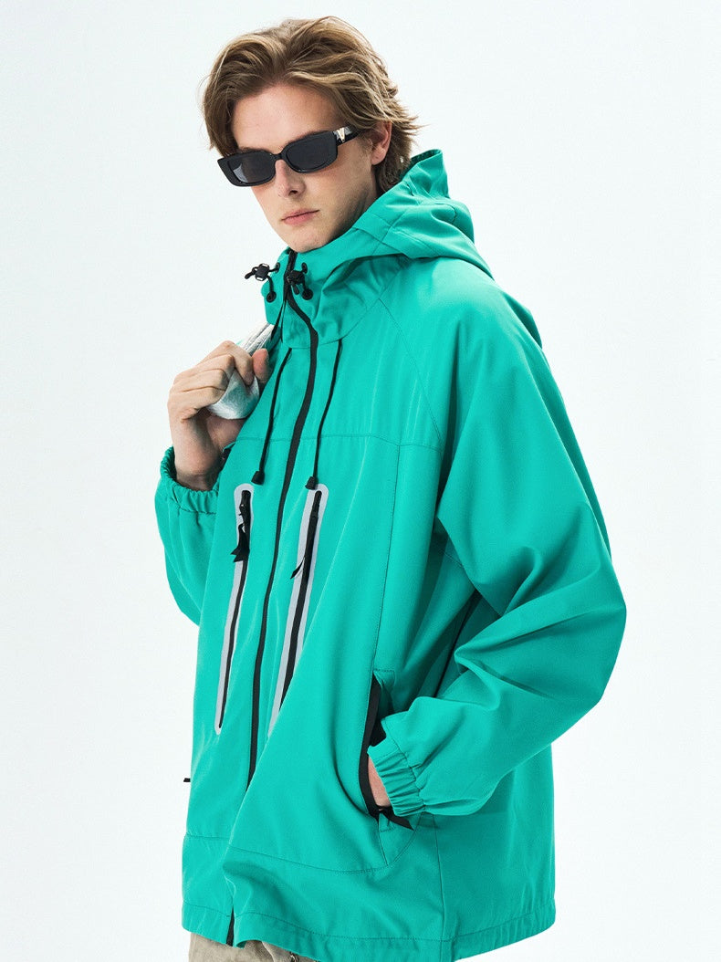 Outdoor Reflective On Foot Camping Mountain Climbing Hooded Windproof Jacket