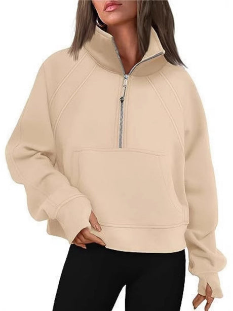 Liber Autumn Women's Pocket Solid Color Sweatshirts&Hoodies