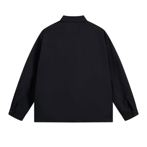 Abstract Silhouette Print Loose Lapel Shirts