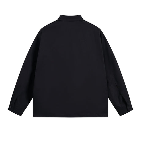 Abstract Silhouette Print Loose Lapel Shirts