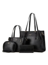 4-piece Crocodile-embossed Tote Bag Set