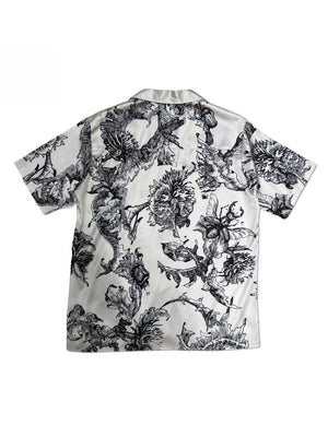 Jacquard Dark Pattern Cuban Territory Vintage Shirts