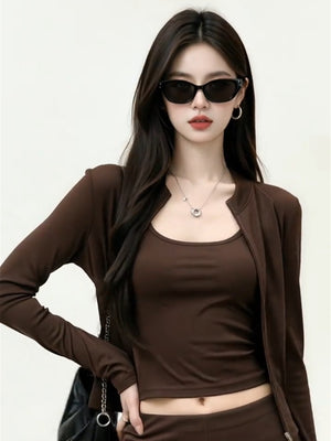 Korean-style Sexy Casual Sportswear Set